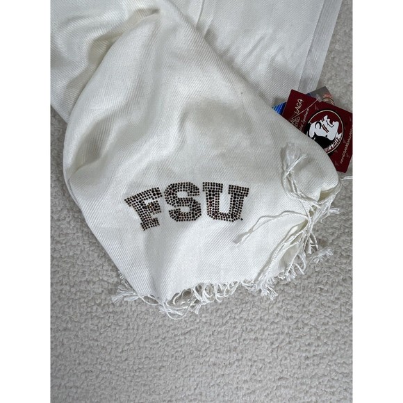 Collegiate‎ Fashionista  Florida State Seminoles Women's White Pashmina Scarf - Picture 6 of 9